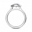 FlyerFit® 18K White Gold Micropave Halo Engagement Ring