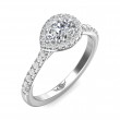 FlyerFit® 18K White Gold Micropave Halo Engagement Ring