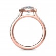 FlyerFit® 18K Pink Gold Micropave Halo Engagement Ring