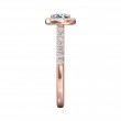 FlyerFit® 18K Pink Gold Micropave Halo Engagement Ring