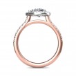 FlyerFit® 14K Pink Gold Shank And White Gold Top Micropave Halo Engagement Ring