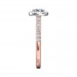 FlyerFit® 14K Pink Gold Shank And White Gold Top Micropave Halo Engagement Ring