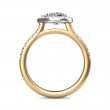 FlyerFit® 18K Yellow Gold Shank And White Gold Top Micropave Halo Engagement Ring