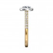 FlyerFit® 18K Yellow Gold Shank And White Gold Top Micropave Halo Engagement Ring