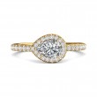 FlyerFit® 14K Yellow Gold Micropave Halo Engagement Ring