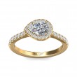 FlyerFit® 14K Yellow Gold Micropave Halo Engagement Ring