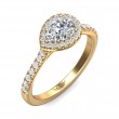 FlyerFit® 14K Yellow Gold Micropave Halo Engagement Ring