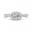 FlyerFit® 18K White Gold Micropave Halo Engagement Ring