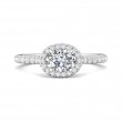 FlyerFit® 18K White Gold Micropave Halo Engagement Ring