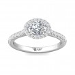 FlyerFit® 18K White Gold Micropave Halo Engagement Ring