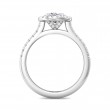 FlyerFit® 18K White Gold Micropave Halo Engagement Ring