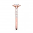 FlyerFit® 14K Pink Gold Micropave Halo Engagement Ring