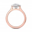 FlyerFit® 14K Pink Gold Shank And White Gold Top Micropave Halo Engagement Ring