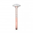 FlyerFit® 14K Pink Gold Shank And White Gold Top Micropave Halo Engagement Ring