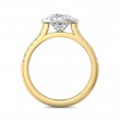 FlyerFit® 18K Yellow Gold Shank And White Gold Top Micropave Halo Engagement Ring