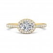 FlyerFit® 18K Yellow Gold Micropave Halo Engagement Ring