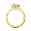 FlyerFit® 18K Yellow Gold Micropave Halo Engagement Ring