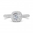 FlyerFit® 14K White Gold Micropave Halo Engagement Ring