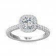 FlyerFit® 14K White Gold Micropave Halo Engagement Ring