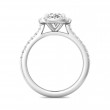 FlyerFit® 18K White Gold Micropave Halo Engagement Ring