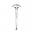 FlyerFit® 18K White Gold Micropave Halo Engagement Ring