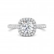 FlyerFit® 14K White Gold Micropave Halo Engagement Ring