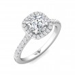 FlyerFit® 14K White Gold Micropave Halo Engagement Ring