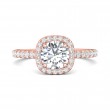 FlyerFit® 14K Pink Gold Micropave Halo Engagement Ring