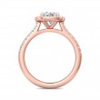 FlyerFit® 14K Pink Gold Micropave Halo Engagement Ring