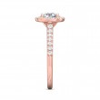 FlyerFit® 14K Pink Gold Micropave Halo Engagement Ring