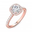 FlyerFit® 14K Pink Gold Micropave Halo Engagement Ring