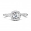 FlyerFit® Platinum Micropave Halo Engagement Ring