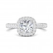 FlyerFit® Platinum Micropave Halo Engagement Ring