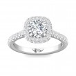 FlyerFit® Platinum Micropave Halo Engagement Ring