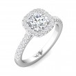 FlyerFit® Platinum Micropave Halo Engagement Ring