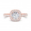 FlyerFit® 14K Pink Gold Micropave Halo Engagement Ring