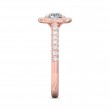 FlyerFit® 14K Pink Gold Micropave Halo Engagement Ring