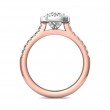 FlyerFit® 14K Pink Gold Shank And White Gold Top Micropave Halo Engagement Ring