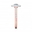 FlyerFit® 14K Pink Gold Shank And White Gold Top Micropave Halo Engagement Ring