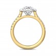 FlyerFit® 18K Yellow Gold Shank And White Gold Top Micropave Halo Engagement Ring