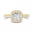 FlyerFit® 18K Yellow Gold Micropave Halo Engagement Ring