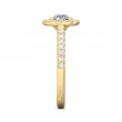 FlyerFit® 18K Yellow Gold Micropave Halo Engagement Ring