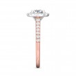 FlyerFit® 14K Pink Gold Shank And White Gold Top Micropave Halo Engagement Ring