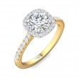 FlyerFit® 14K Yellow and 14K White Gold Micropave Halo Engagement Ring