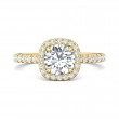 FlyerFit® 14K Yellow Gold Micropave Halo Engagement Ring