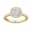 FlyerFit® 14K Yellow Gold Micropave Halo Engagement Ring