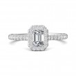 FlyerFit® 18K White Gold Micropave Halo Engagement Ring