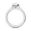 FlyerFit® 18K White Gold Micropave Halo Engagement Ring