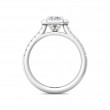 FlyerFit® 18K White Gold Micropave Halo Engagement Ring