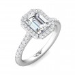 FlyerFit® Platinum Micropave Halo Engagement Ring